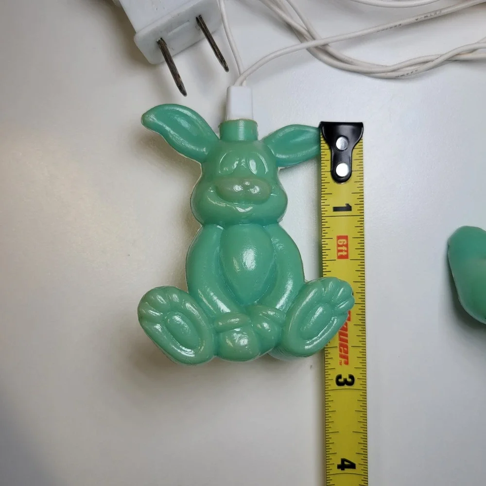 Vintage Rabbit Bunny String Light 8ft Easter Carrots Pastel Blow Tested Working